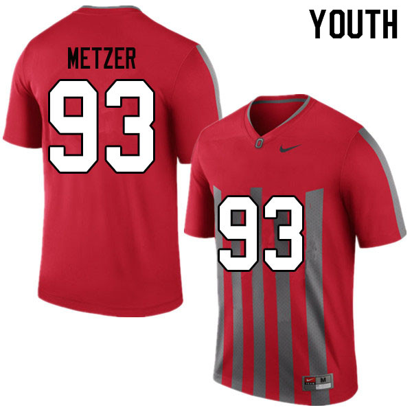 Youth #93 Jake Metzer Ohio State Buckeyes College Football Jerseys Sale-Throwback